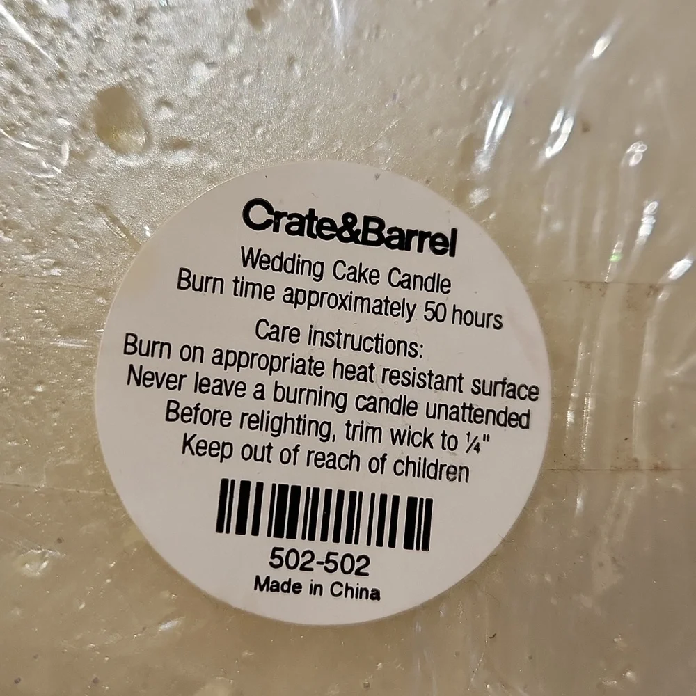 Crate&Barrel Cream Tiered Candle